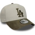 petten-gebogen-groen-snapback-9forty-e-frame-suede-visor-van-los-angeles-dodgers-mlb-van-new-era