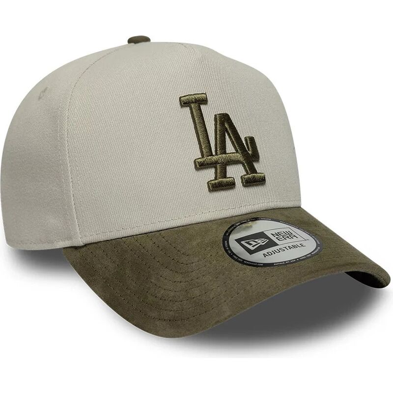 petten-gebogen-groen-snapback-9forty-e-frame-suede-visor-van-los-angeles-dodgers-mlb-van-new-era