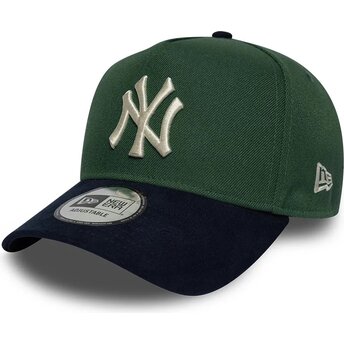 Petten gebogen groen snapback 9FORTY E Frame Suede Visor van New York Yankees MLB van New Era