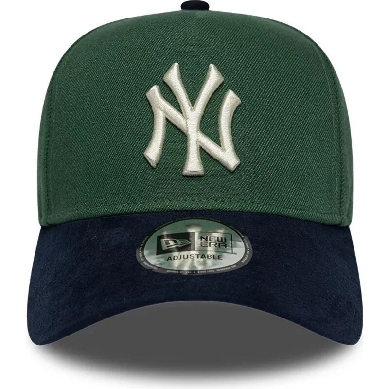 petten-gebogen-groen-snapback-9forty-e-frame-suede-visor-van-new-york-yankees-mlb-van-new-era
