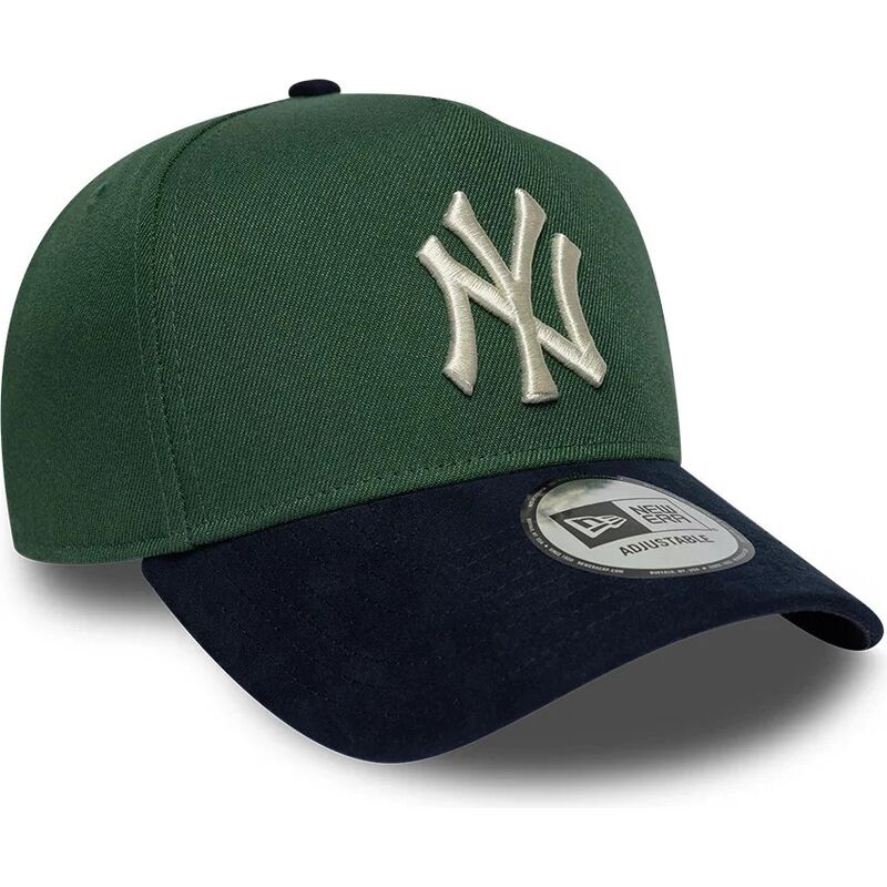 petten-gebogen-groen-snapback-9forty-e-frame-suede-visor-van-new-york-yankees-mlb-van-new-era