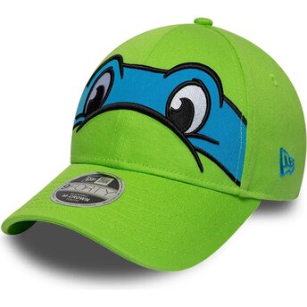Petten gebogen groen snapback voor kinderen 9FORTY M-Crown Face van Leonardo Tortugas Ninja van New Era