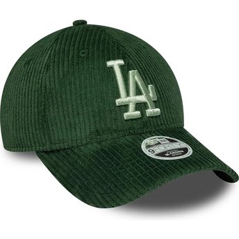 Petten gebogen groen snapback 9FORTY M-Crown Chunky Cord van Los Angeles Dodgers MLB van New Era