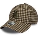 petten-gebogen-groen-verstelbaar-9forty-m-crown-houndstooth-van-los-angeles-dodgers-mlb-van-new-era