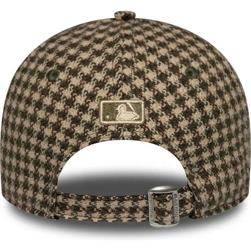 petten-gebogen-groen-verstelbaar-9forty-m-crown-houndstooth-van-los-angeles-dodgers-mlb-van-new-era