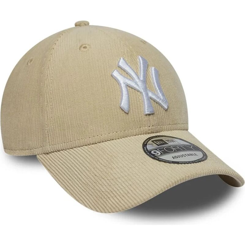 petten-gebogen-beige-snapback-9forty-entry-cord-van-new-york-yankees-mlb-van-new-era