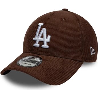 Petten gebogen bruin snapback 9FORTY Entry Cord van Los Angeles Dodgers MLB van New Era