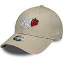 petten-gebogen-beige-verstelbaar-9forty-fruit-icon-strawberry-van-new-york-yankees-mlb-van-new-era
