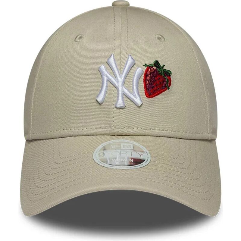 petten-gebogen-beige-verstelbaar-9forty-fruit-icon-strawberry-van-new-york-yankees-mlb-van-new-era