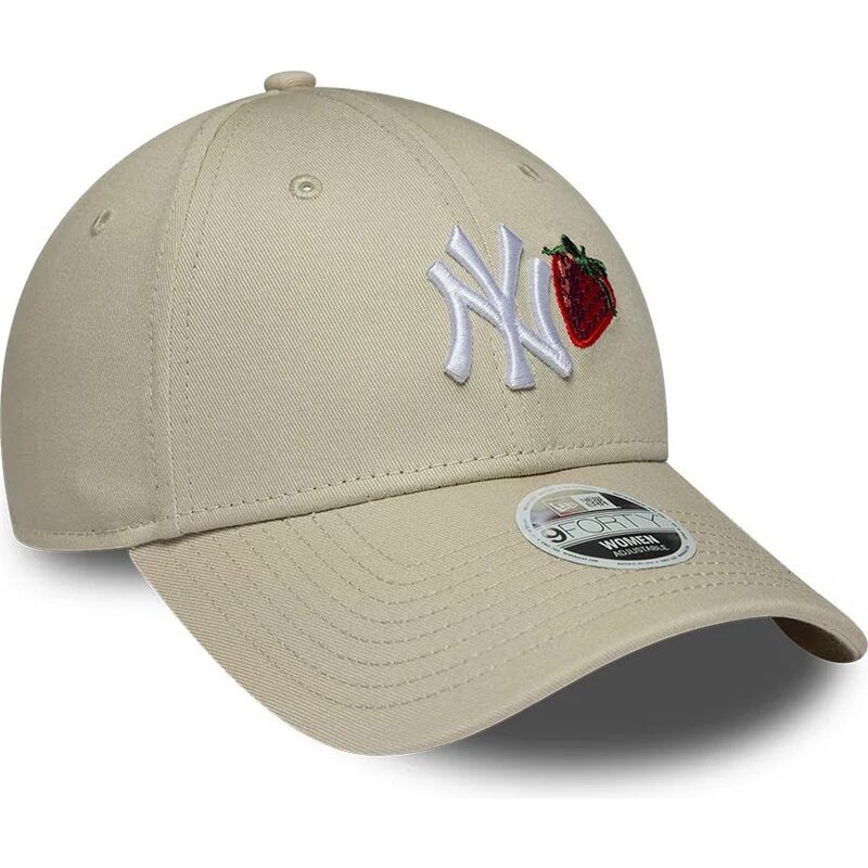 petten-gebogen-beige-verstelbaar-9forty-fruit-icon-strawberry-van-new-york-yankees-mlb-van-new-era