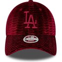 petten-gebogen-rood-verstelbaar-9forty-velour-van-los-angeles-dodgers-mlb-van-new-era