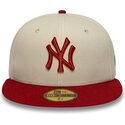 petten-plat-beige-fitted-59fifty-league-essential-van-new-york-yankees-mlb-van-new-era