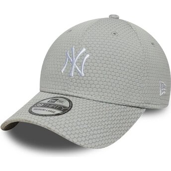 Petten gebogen grijs fitted 39THIRTY Stretch Mesh van New York Yankees MLB van New Era