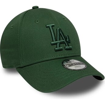 Petten gebogen groen verstelbaar voor kinderen 9FORTY League Essential van Los Angeles Dodgers MLB van New Era