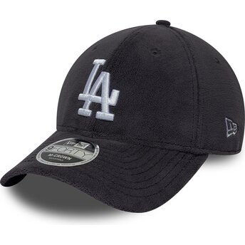 Petten gebogen grijs snapback 9FORTY M-Crown Fleece van Los Angeles Dodgers MLB van New Era