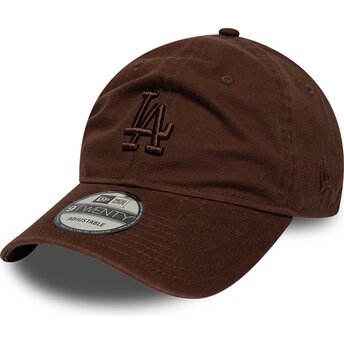 Petten gebogen bruin verstelbaar 9TWENTY Washed Midi van Los Angeles Dodgers MLB van New Era