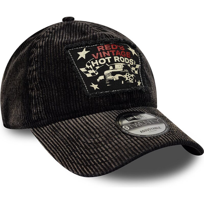 petten-gebogen-zwart-verstelbaar-9twenty-patch-acid-cord-hot-rods-van-new-era