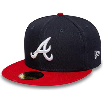 Petten plat marineblauw fitted 59FIFTY AC Perf van Atlanta Braves MLB van New Era