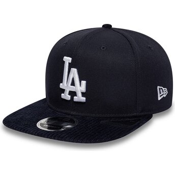 Petten plat marineblauw snapback 9FIFTY Cord Visor van Los Angeles Dodgers MLB van New Era