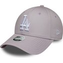 petten-gebogen-paars-verstelbaar-9forty-league-essential-van-los-angeles-dodgers-mlb-van-new-era
