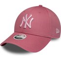 petten-gebogen-roze-verstelbaar-9forty-league-essential-cas-van-new-york-yankees-mlb-van-new-era