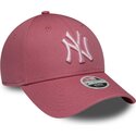 petten-gebogen-roze-verstelbaar-9forty-league-essential-cas-van-new-york-yankees-mlb-van-new-era