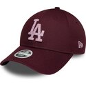 petten-gebogen-rood-verstelbaar-rosa-9forty-metallic-van-los-angeles-dodgers-mlb-van-new-era
