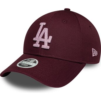 Petten gebogen rood verstelbaar rosa 9FORTY Metallic van Los Angeles Dodgers MLB van New Era