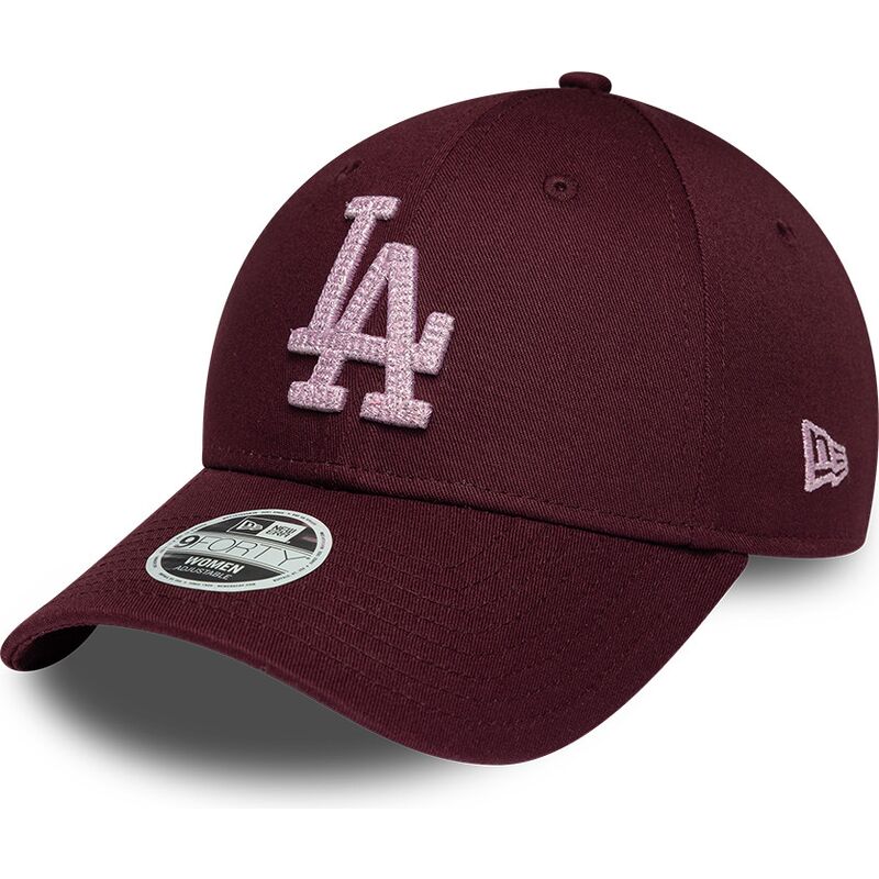 petten-gebogen-rood-verstelbaar-rosa-9forty-metallic-van-los-angeles-dodgers-mlb-van-new-era