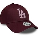 petten-gebogen-rood-verstelbaar-rosa-9forty-metallic-van-los-angeles-dodgers-mlb-van-new-era