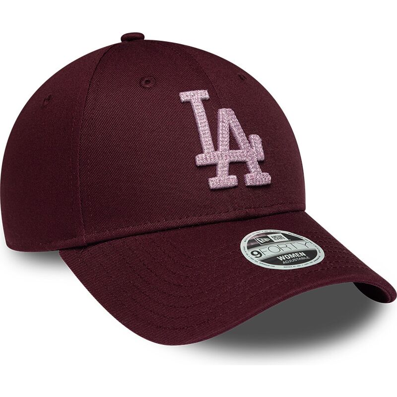 petten-gebogen-rood-verstelbaar-rosa-9forty-metallic-van-los-angeles-dodgers-mlb-van-new-era