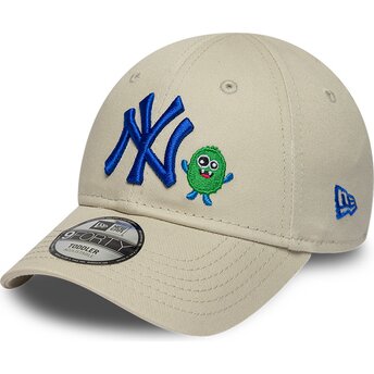 Petten gebogen beige verstelbaar 9FORTY Monster Icon van New York Yankees MLB van New Era