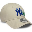 petten-gebogen-beige-verstelbaar-9forty-monster-icon-van-new-york-yankees-mlb-van-new-era
