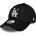 petten-gebogen-zwart-snapback-9forty-rose-sequin-van-los-angeles-dodgers-mlb-van-new-era