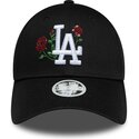 petten-gebogen-zwart-snapback-9forty-rose-sequin-van-los-angeles-dodgers-mlb-van-new-era