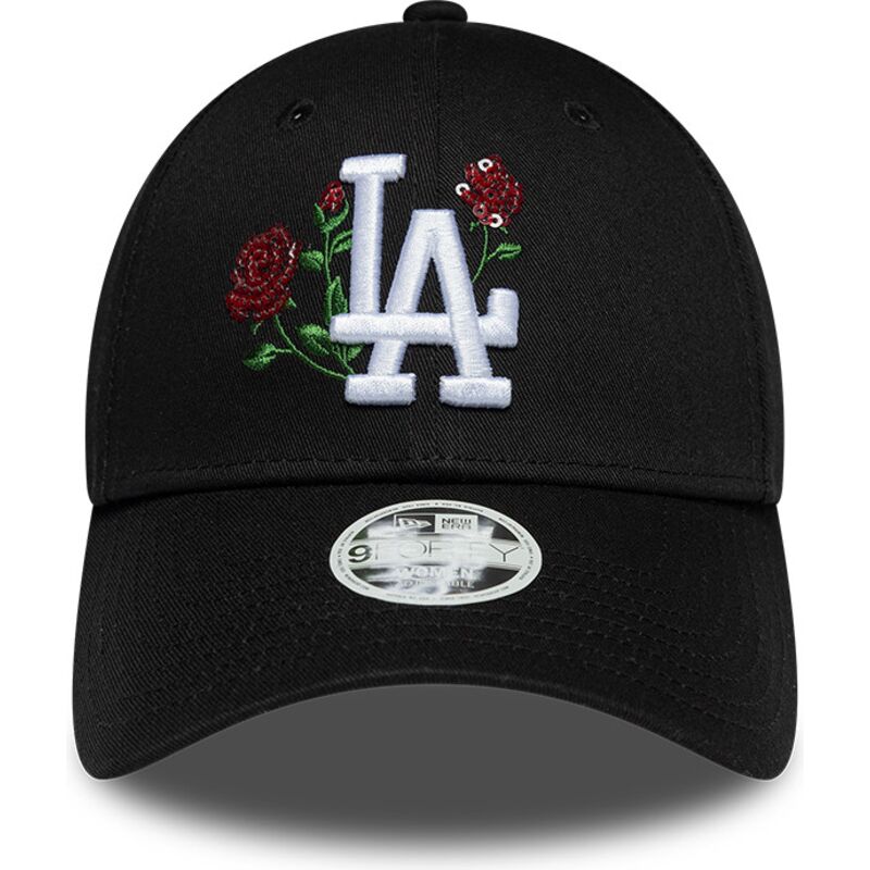 petten-gebogen-zwart-snapback-9forty-rose-sequin-van-los-angeles-dodgers-mlb-van-new-era