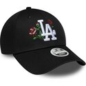 petten-gebogen-zwart-snapback-9forty-rose-sequin-van-los-angeles-dodgers-mlb-van-new-era