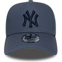 petten-gebogen-blauw-snapback-9forty-e-frame-league-essential-van-new-york-yankees-mlb-van-new-era