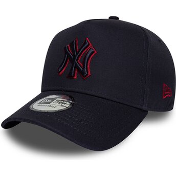 Petten gebogen marineblauw snapback 9FORTY E Frame Team Outline van New York Yankees MLB van New Era