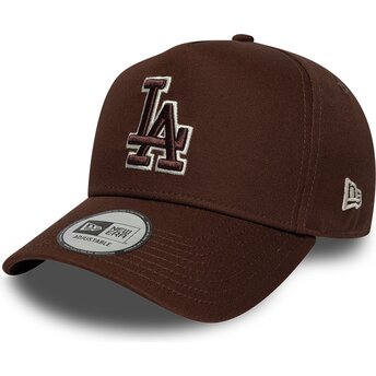 Petten gebogen bruin snapback 9FORTY E Frame Team Outline van Los Angeles Dodgers MLB van New Era