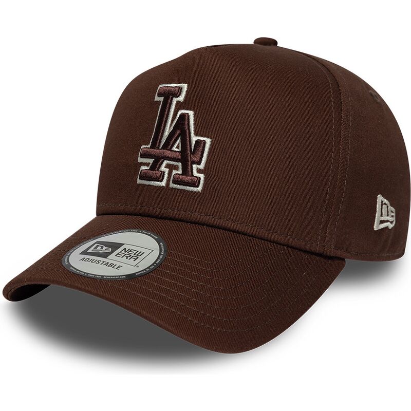 petten-gebogen-bruin-snapback-9forty-e-frame-team-outline-van-los-angeles-dodgers-mlb-van-new-era