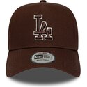 petten-gebogen-bruin-snapback-9forty-e-frame-team-outline-van-los-angeles-dodgers-mlb-van-new-era
