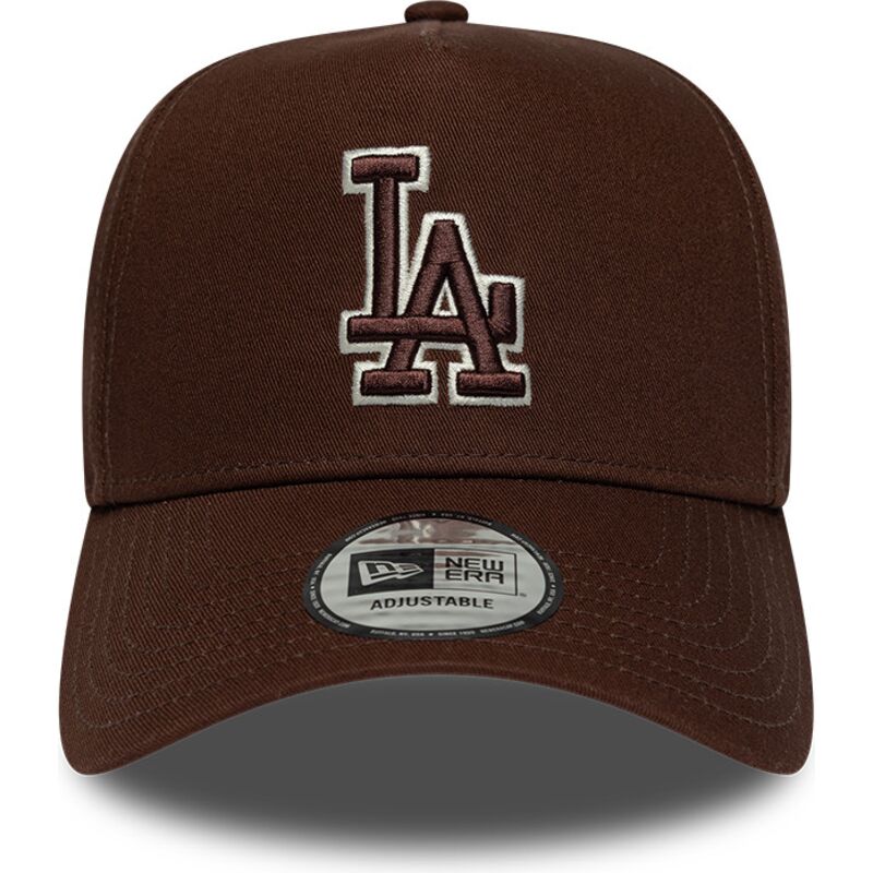 petten-gebogen-bruin-snapback-9forty-e-frame-team-outline-van-los-angeles-dodgers-mlb-van-new-era