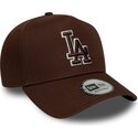 petten-gebogen-bruin-snapback-9forty-e-frame-team-outline-van-los-angeles-dodgers-mlb-van-new-era