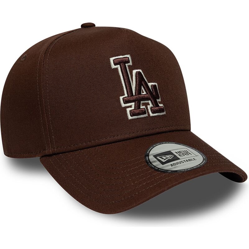petten-gebogen-bruin-snapback-9forty-e-frame-team-outline-van-los-angeles-dodgers-mlb-van-new-era
