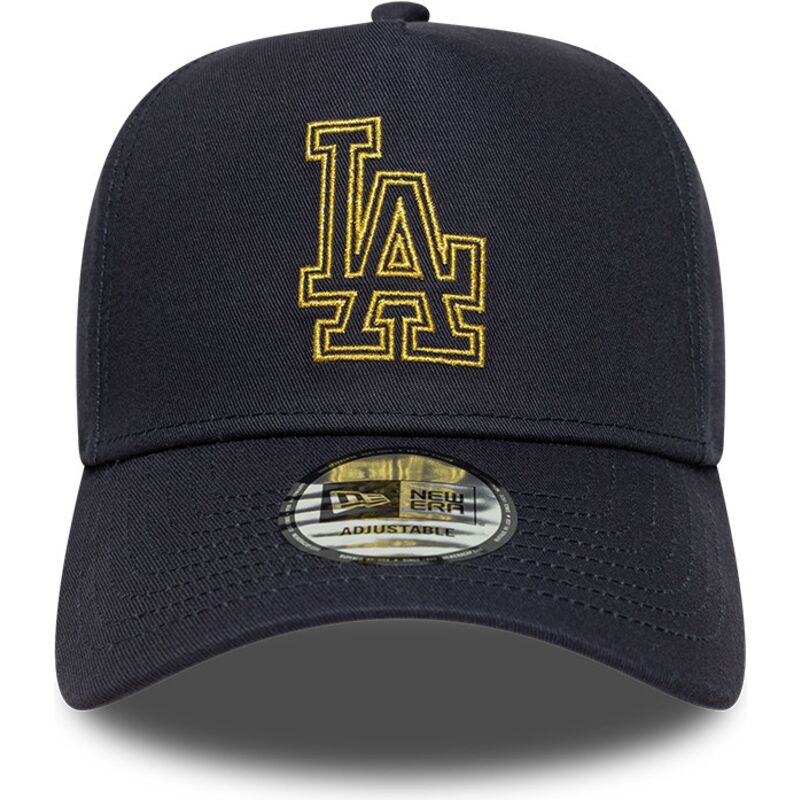 petten-gebogen-marineblauw-snapback-9forty-dorado-e-frame-metallic-outline-van-los-angeles-dodgers-mlb-van-new-era