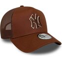 petten-gebogen-bruin-snapback-e-frame-outline-van-new-york-yankees-mlb-van-new-era