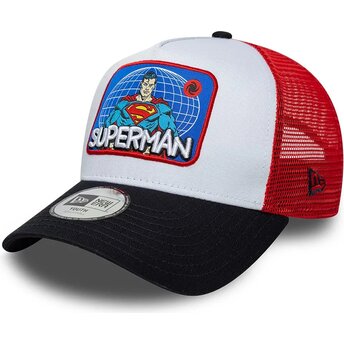 Petten gebogen meerkleurig snapback voor kinderen A Frame Patch van Superman DC Comics van New Era