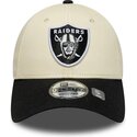 petten-gebogen-beige-verstelbaar-9forty-colour-block-van-las-vegas-raiders-nfl-van-new-era
