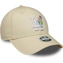 petten-gebogen-beige-verstelbaar-9forty-flower-icon-van-los-angeles-dodgers-mlb-van-new-era